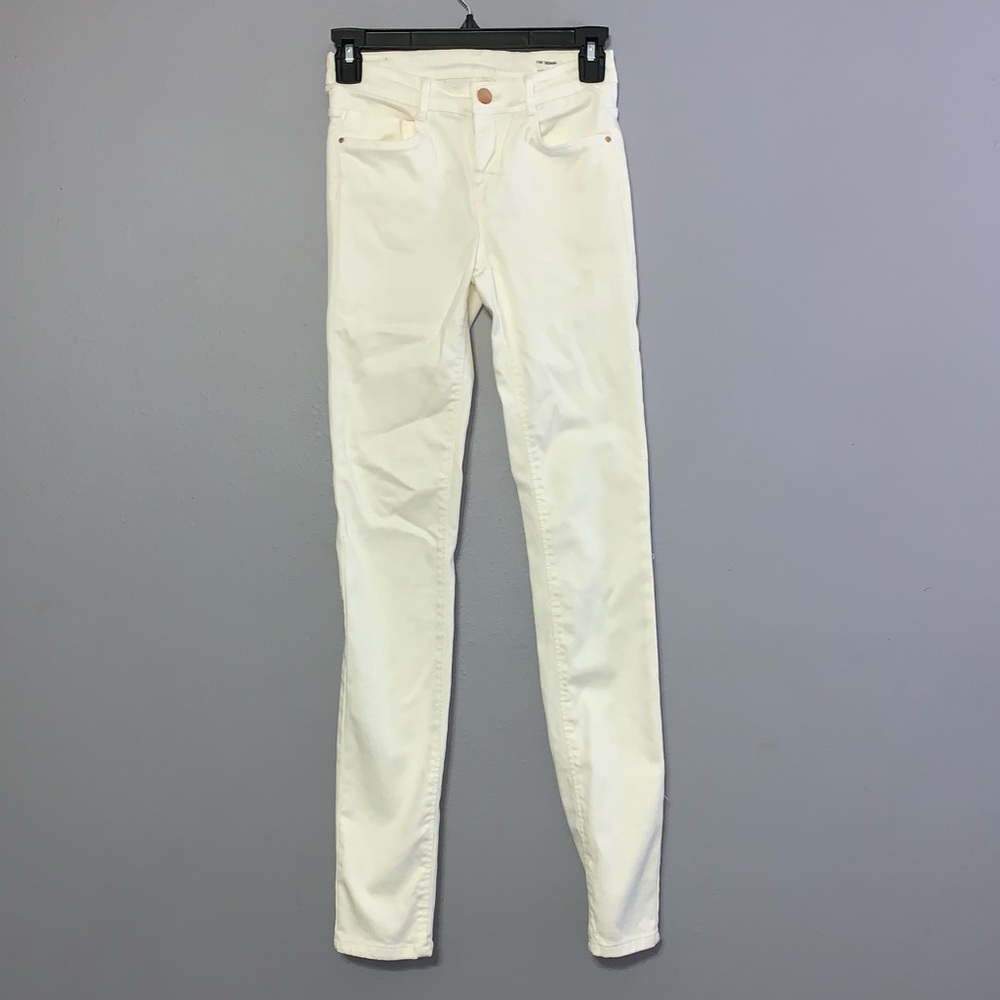 Zara TRF Denim White Skinny Jeans